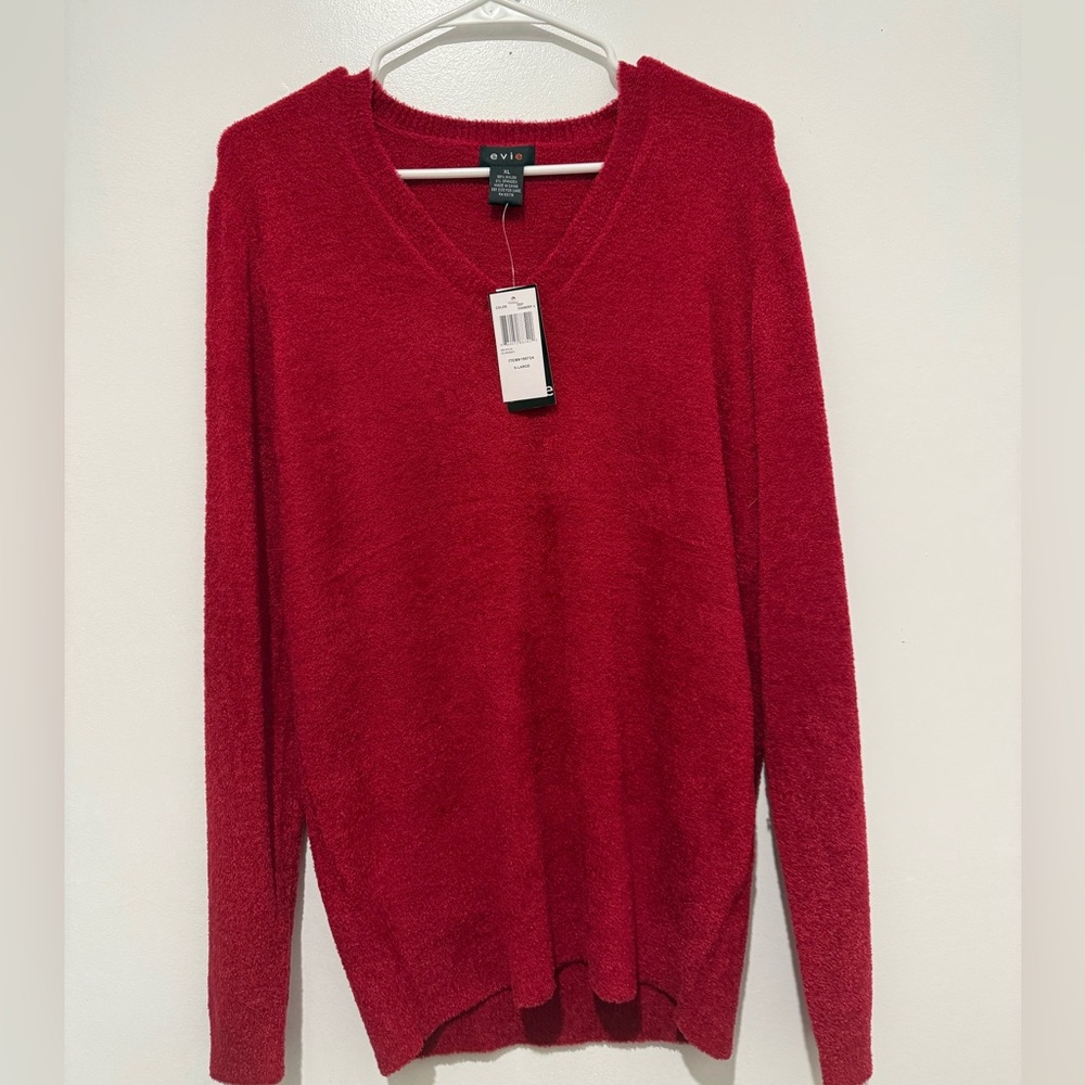 Nwt Evie red vneck sweater